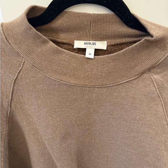Agolde Tarron Mock Neck Sweatshirt in Toffee Heather - Picture 3 of 3
